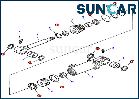 کیت تعمیر مهر و موم سیلندر تیغه 878000418 برای قطعات خدمات بیل مکانیکی PC45R-8 PC45-1 Komatsu