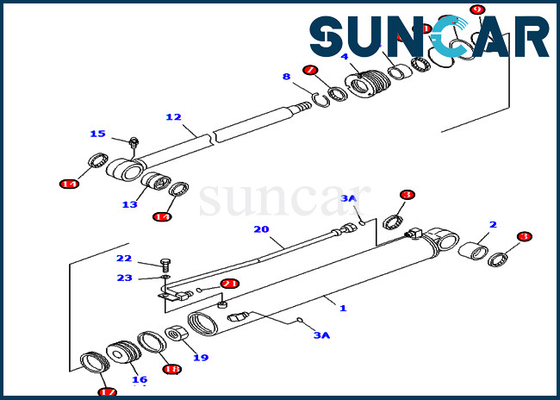 PC45MR-1 PC45MRX-1 KOMATSU 707-98-29620 7079829620 کیت تعمیر سیل سیلندر هیدرولیک Boom Swing Seal