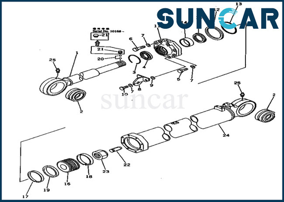 کیت خدمات کیت مهر و موم بازو 209-63-66300 2096366300 سیلندر هیدرولیک برای بیل مکانیکی کوماتسو PC650-1