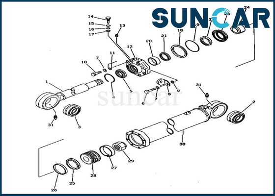 کیت تعمیر سیل سیلندر 209-63-56101 کیت آب بندی مقاوم در برابر سایش Komatsu PC650-1