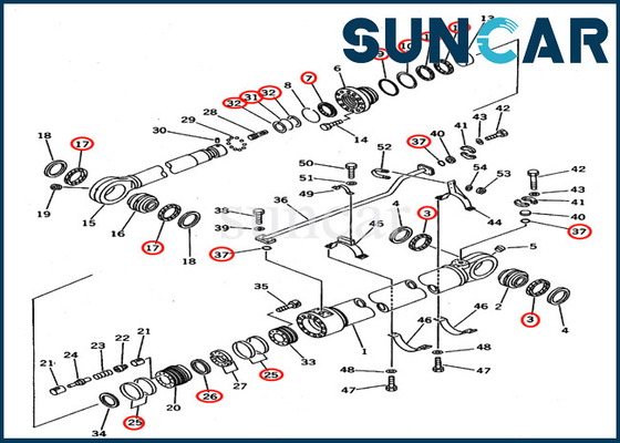 707-99-78640 7079978640 کیت آب بندی تعمیرات سیلندر هیدرولیک متناسب با تجهیزات PC650-3 PC650-5 Komatsu