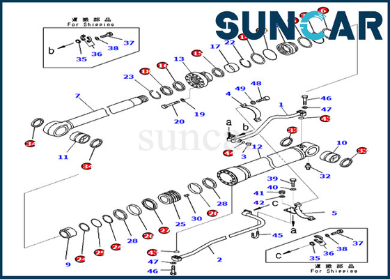 کیت سرویس کیت مهر و موم سیلندر بوم PC650LC-11 PC700LC-11 Komatsu 721-98-01360 7219801360