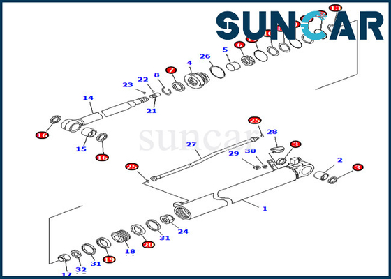 کیت سرویس 707-99-35350 7079935350 کیت آب بندی سیلندر بازو برای تجهیزات سنگین کوماتسو PC70-8