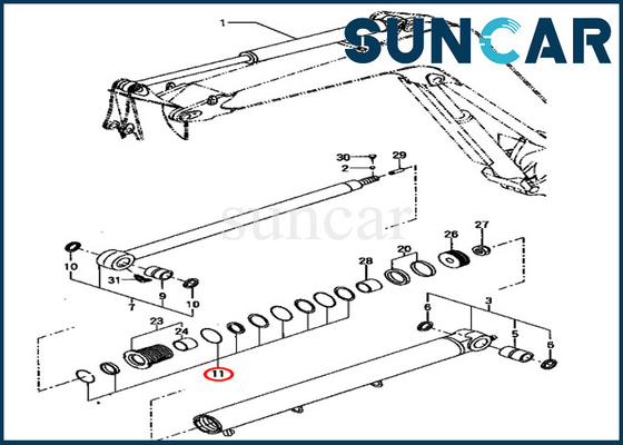 کیت مهر و موم YM172187-72020 YM17218772020 کیت سرویس سیلندر بازویی برای مدل های کوماتسو PC70FR-1