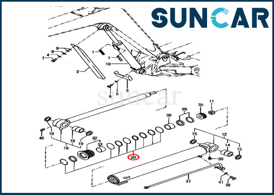 کیت مهر و موم تعمیر سیلندر بوم YM172187-72250 YM17218772250 قطعات سرویس کوماتسو مدل PC70FR-1