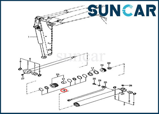 کیت تعمیرات سیلندر هیدرولیک بیل مکانیکی کوماتسو PC70FR-1 YM172187-72770 YM17218772770