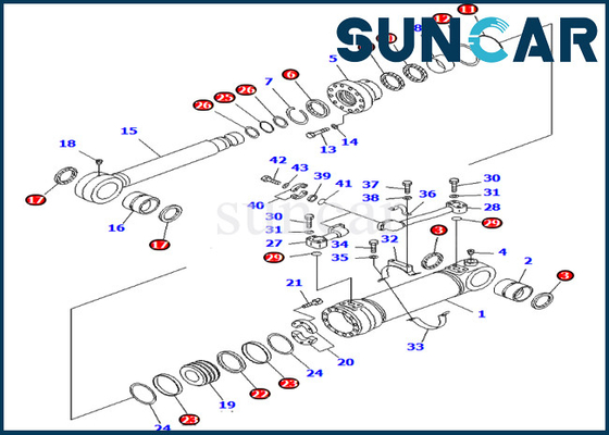کیت سرویس سیلندر کمپرسی 707-99-56200 7079956200 مناسب کیت تعمیرات کوماتسو مدل PC750-6