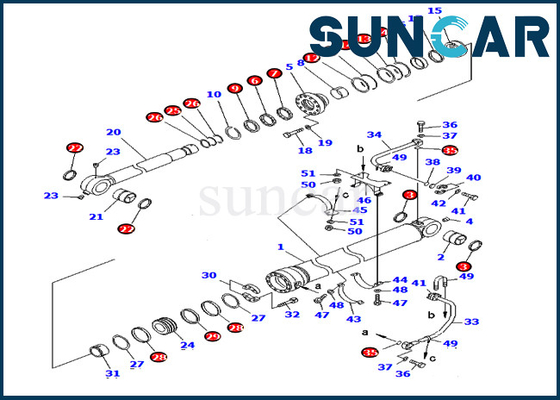 707-99-68550 7079968550 کیت تعمیر مهر و موم سیلندر سطلی برای ماشین آلات کوماتسو مدل PC750-6 PC750LC-6